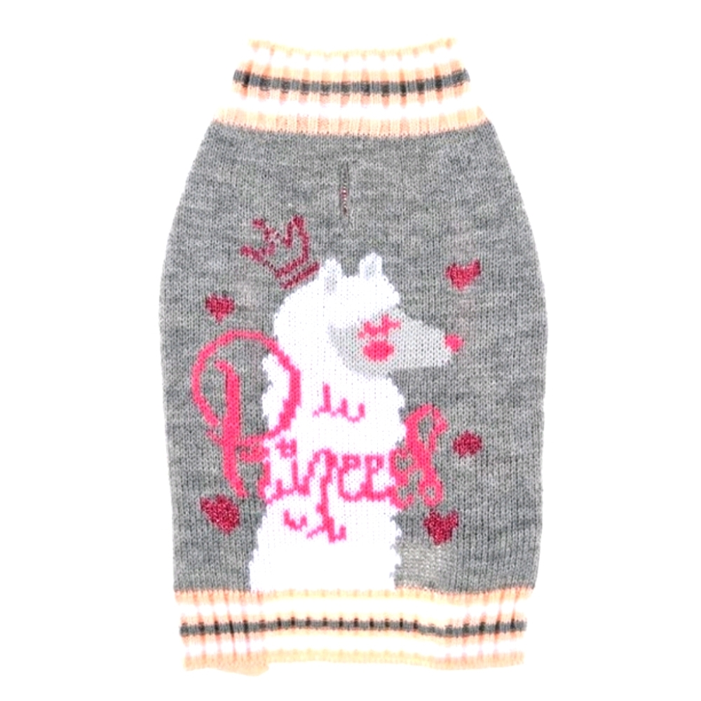 Llama Princess Dog Sweater Medium